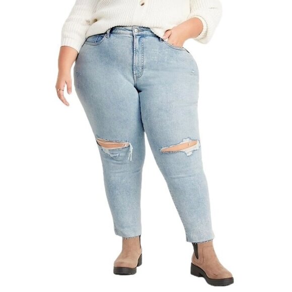 Old Navy High Rise OG Straight Jeans Plus Size 28 Kallie Secret Smooth 763554 - Picture 1 of 11